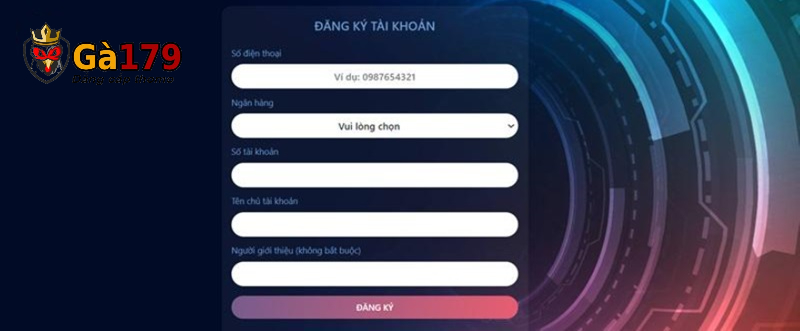 Nhập thông tin cá nhân tương ứng với biểu mẫu do hệ thống gợi ý